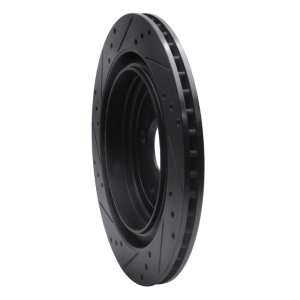 Cadillac CTS Brake Rotor (1) - Rear Right - R1 Concepts - Drilled & Slotted - Black - `08-`14